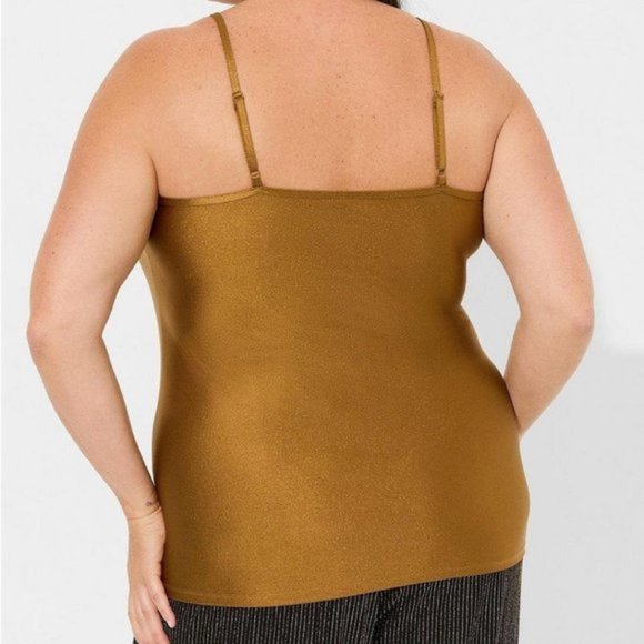 Torrid - Shiny Nylon Scoop Neck Cami in Bronze - Picture 11 of 12